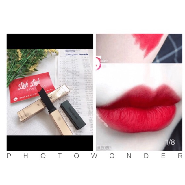 [Tặng kèm gương] Son YSL Slim 23 Mystery Red (Đỏ thuần) – Rouge Pur Couture The Slim Matte