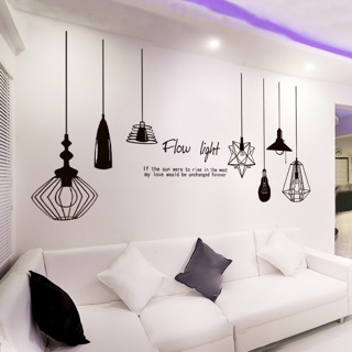 Decal dán tường đèn phối tranh MS-37 [Sticker dán tường]