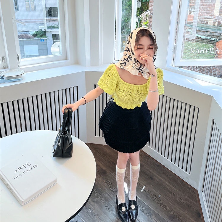 Jiashucheng Áo Dệt Kim Dáng Ngắn Ôm Sát Eo Cao Vừa Vặn Mùa Hè Thu Và Mùa Hè Thu Kiểu Mới @ -