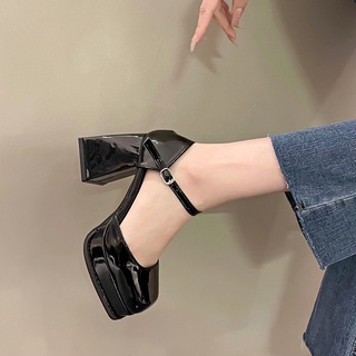 Sẵn lẻ size _ giày cao gót nữ siêu xinh đế trụ 9cm da bóng cao cấp