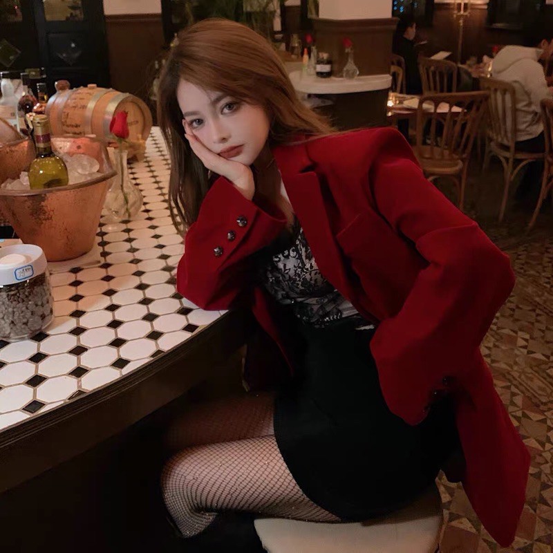 (SẴN + ẢNH THẬT )Áo khoác vest ulzzang đỏ rượu Hàn Quốc 2021 KÈM 2 ẢNH THẬT CUỐI | BigBuy360 - bigbuy360.vn