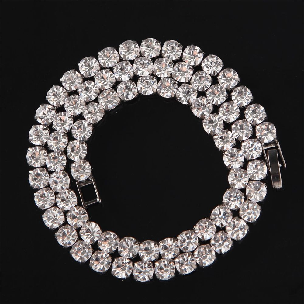 Bebetterm 1Pc Fashion Zircon Necklace Wedding CZ Diamonds Clavicle Chain Luxury Pendant Dazzling Cuban Chains