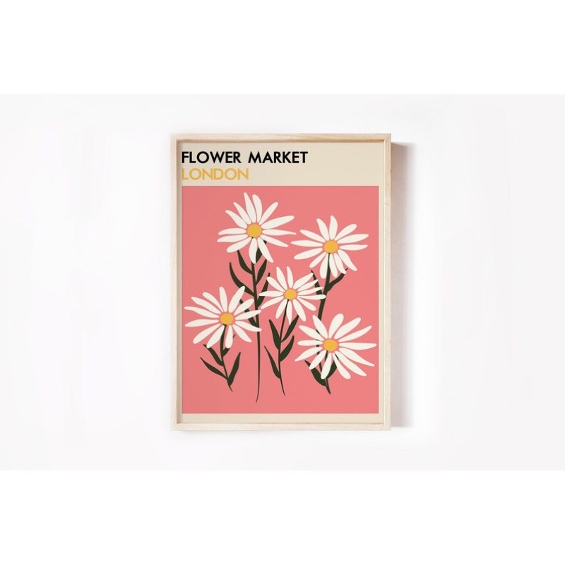 Tranh canvas hoa Flower Market siêu hot đầy đủ khung và phụ kiện treo