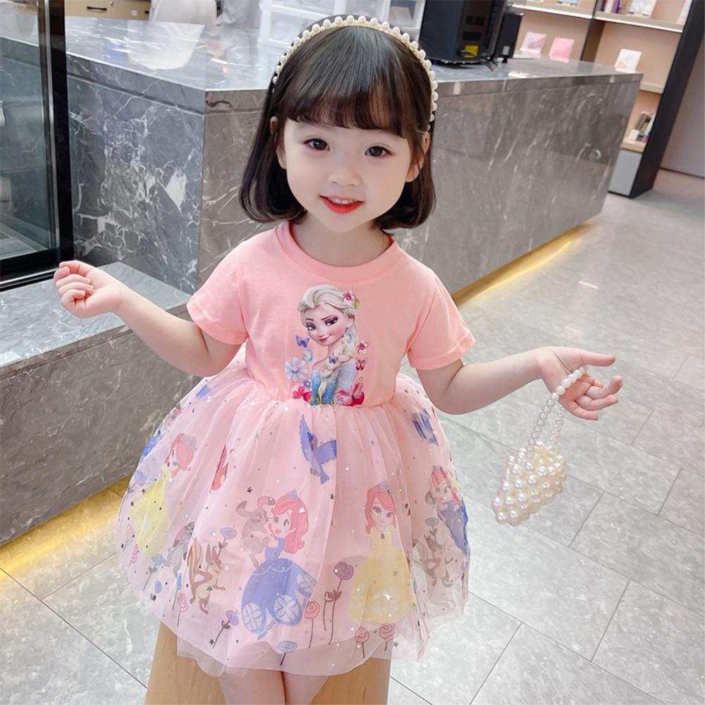 Đầm công chúa Elsa voan phồng xinh xắn, dễ thương cho bé gái 10-28 kg