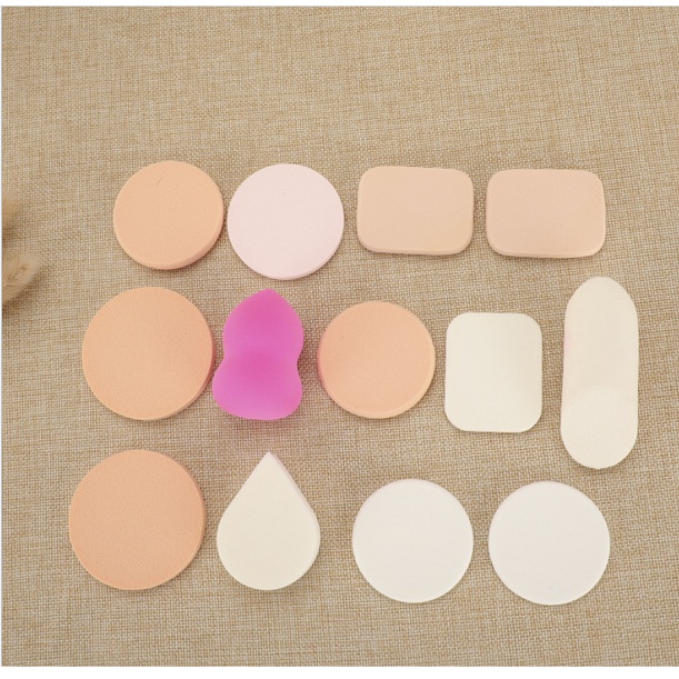 [HCM] Set 13 Bông Mút Trang Điểm Dặm Phấn Hàng Nội Địa Mút Mềm Dai Mịn Cực Đẹp