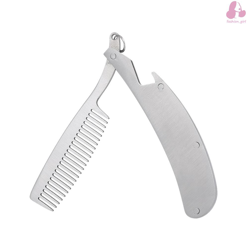 Lược chải râu gấp gọn bỏ túi bằng thép không gỉ dành cho nam