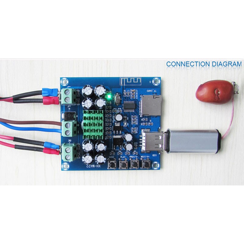 Bảng Mạch Khuếch Đại Âm Thanh XH-M422 DC 12-24V TPA3116D2 2 * 50W Bluetooth 4.0