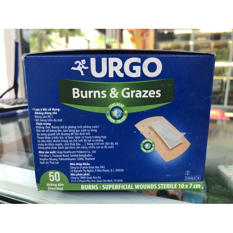 URGO Burns & Grazes - Cho các vết bỏng nhẹ , trầy nhẹ mau lành