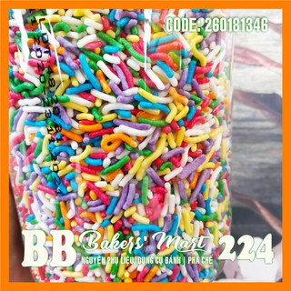 Cốm MÀU dài Rainbow Decor PREMIER WIN - Hủ 500gr