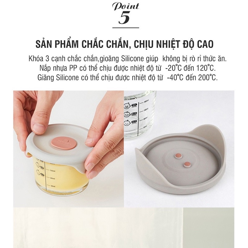 Bộ Hộp Đựng Thức Ăn Cho Bé Lock&Lock Có Vạch Chia LLG508S3 230ml/ LLG510S3 260ml - Hàng Chính Hãng