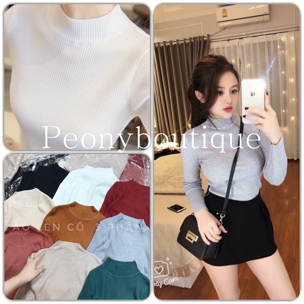 [Mã WAFS5012 giảm 15% đơn 150k] Áo Len Nữ [FREESHIP] 🌸 Áo len tăm cổ 3 phân body dài tay nữ QC SIÊU HOT 🌸