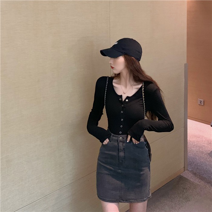 Chân váy denim chữ A thiết kế trẻ trung năng động thời trang cho nữ | BigBuy360 - bigbuy360.vn