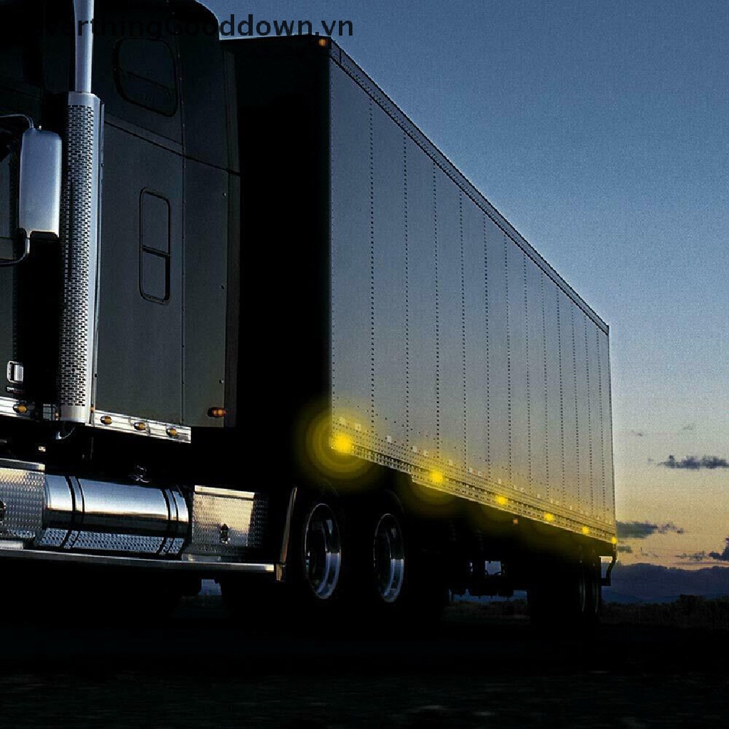 Everthinggooddown 1X 3 / 4 &quot;Đèn Đánh Dấu 3LED 12V Dạng Tròn Nhỏ Màu Vàng Hổ Phách