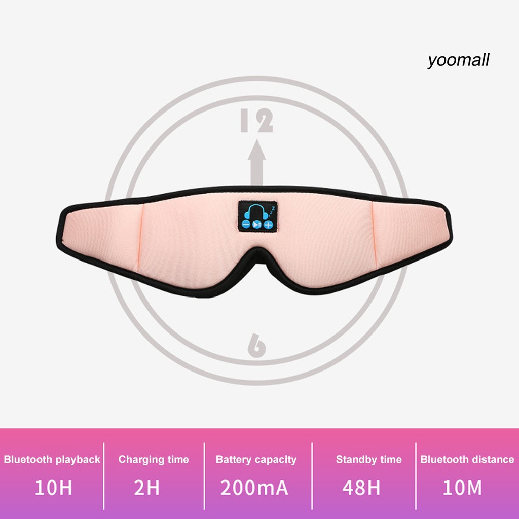 Miếng bịt mắt ngủ phát bạc Ymr Bluetooth 5.0 không dây 3d
