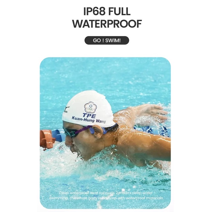 Tai nghe Openear-BoneX2 truyền âm qua xương - bluetooth 5.2 - chống nước IP68 - có mic - 8G lưu nhạc - tai nghe bơi lội