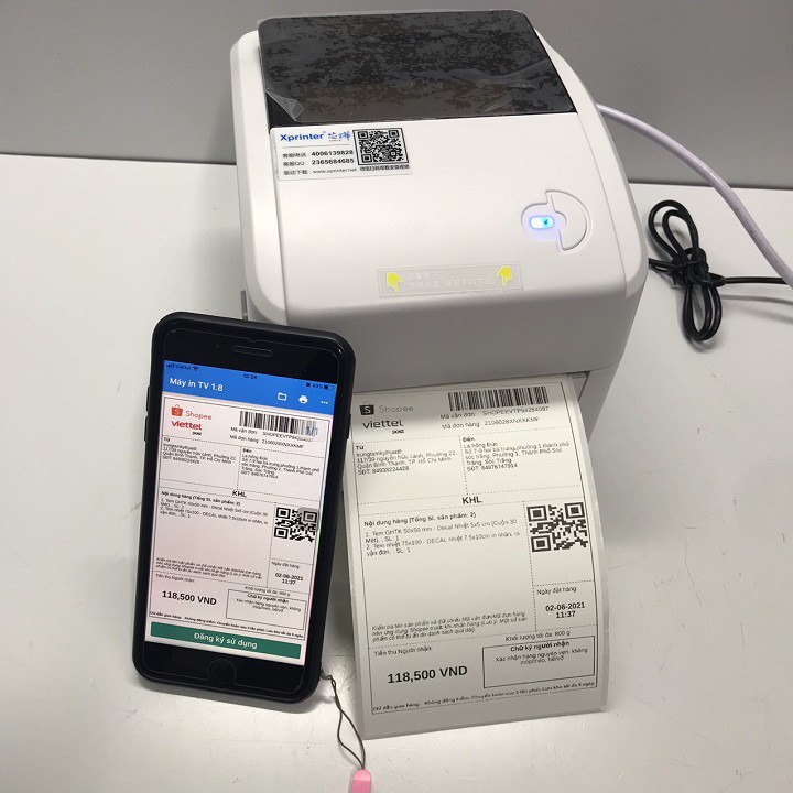 Máy in Xprinte XP-420BM ( USB + LAN) in đơn hàng, tem nhãn vận chuyển bằng điện thoại, máy tính, Macbook qua Wifi LAN | BigBuy360 - bigbuy360.vn