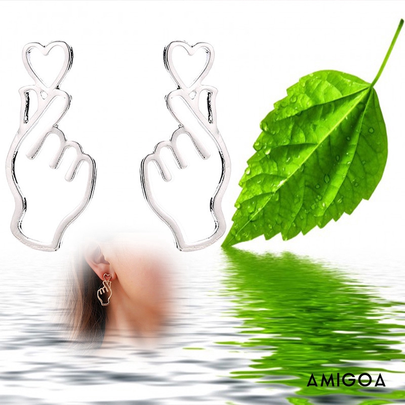 Bông Tai Kim Loại Hình Trái Tim Xinh Xắn Cho Nữ