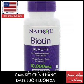 Viên Uống Hỗ Trợ Mọc Tóc Natrol Biotin 10000 Mcg 100 Viên Của Mỹ