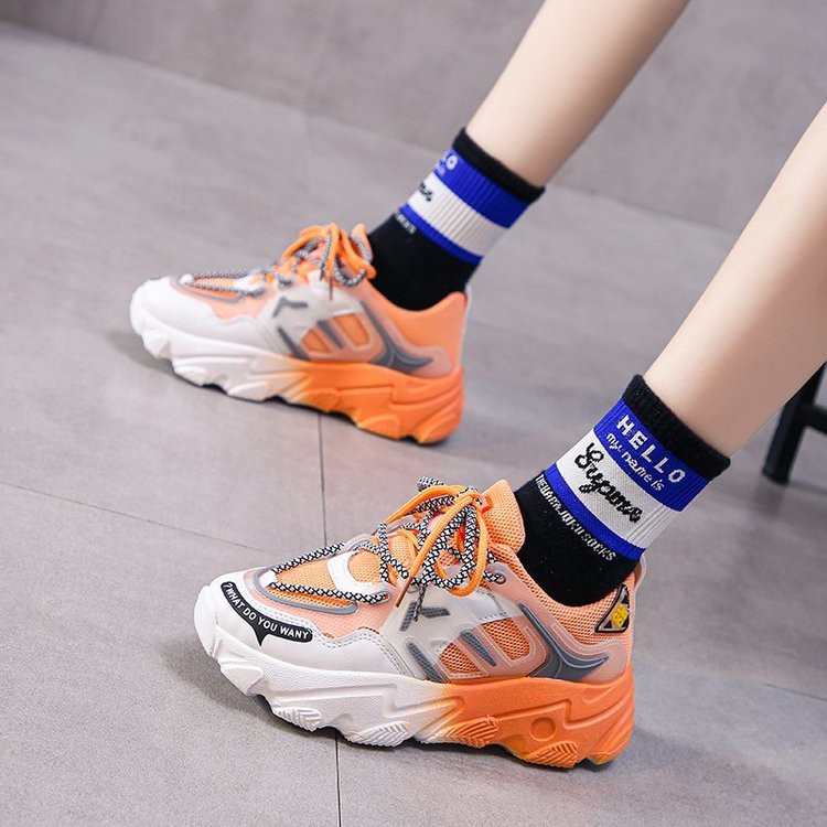 Giày Nữ Sneaker Lưới Thể Thao 2 Dây Buộc Cao Cấp Phong Cách Hàn Quốc