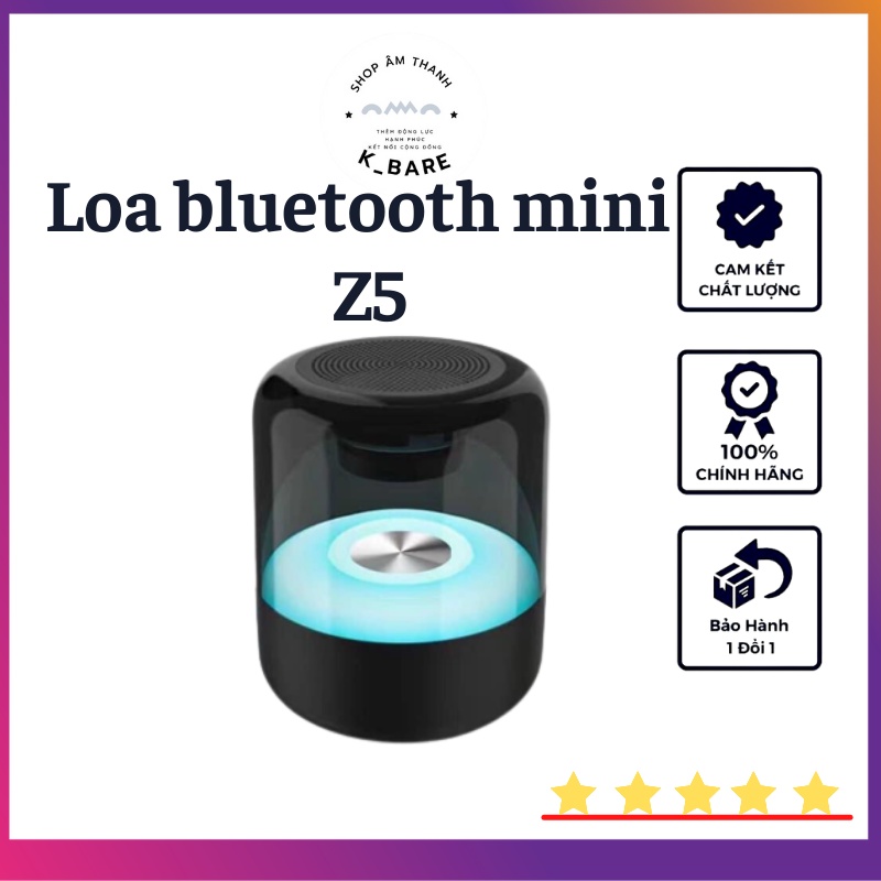 Loa bluetooth mini không dây Z5 Led đổi màu, Có led , Âm thanh cực lớn bass trầm, Pin dung lượng lớn, Bảo hành 6 tháng
