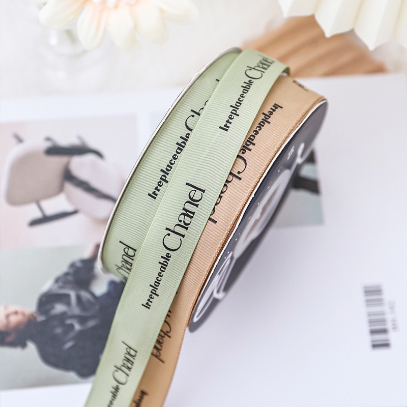 Ruy Băng Lụa Tên Thương Hiệu Chanel, Gucci, Dior Bản 2CM x 45M