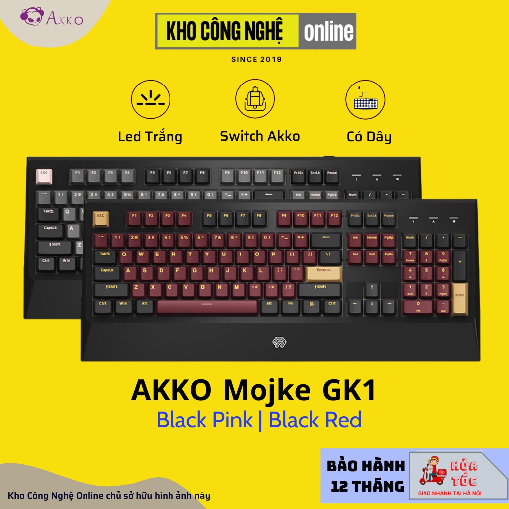 Bàn phím cơ Mojike GK1 Black Red | Black Pink