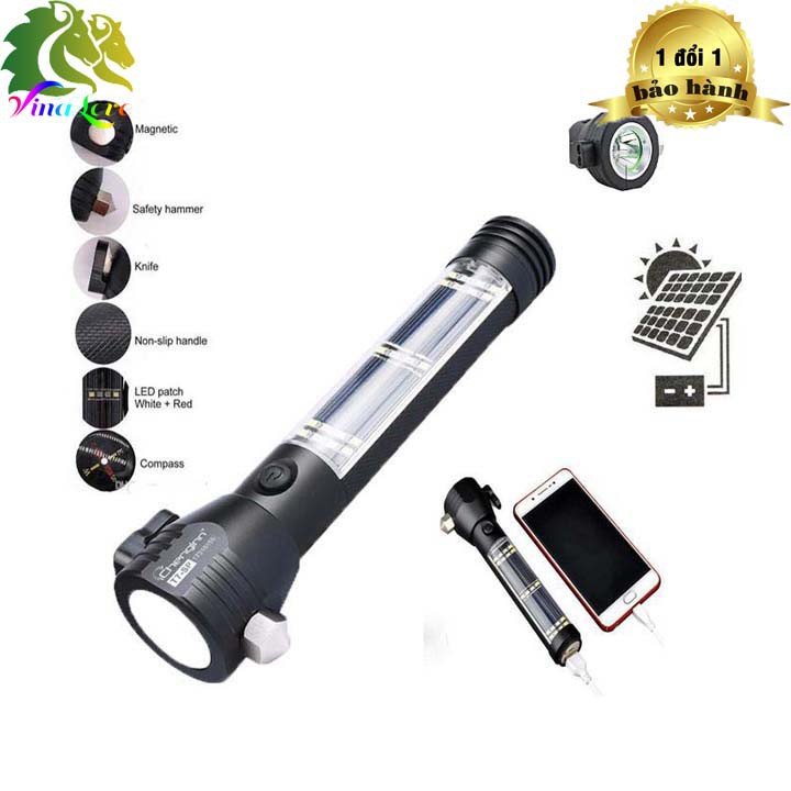 Đèn pin siêu sáng 11 chức năng Solar Power Flashlight