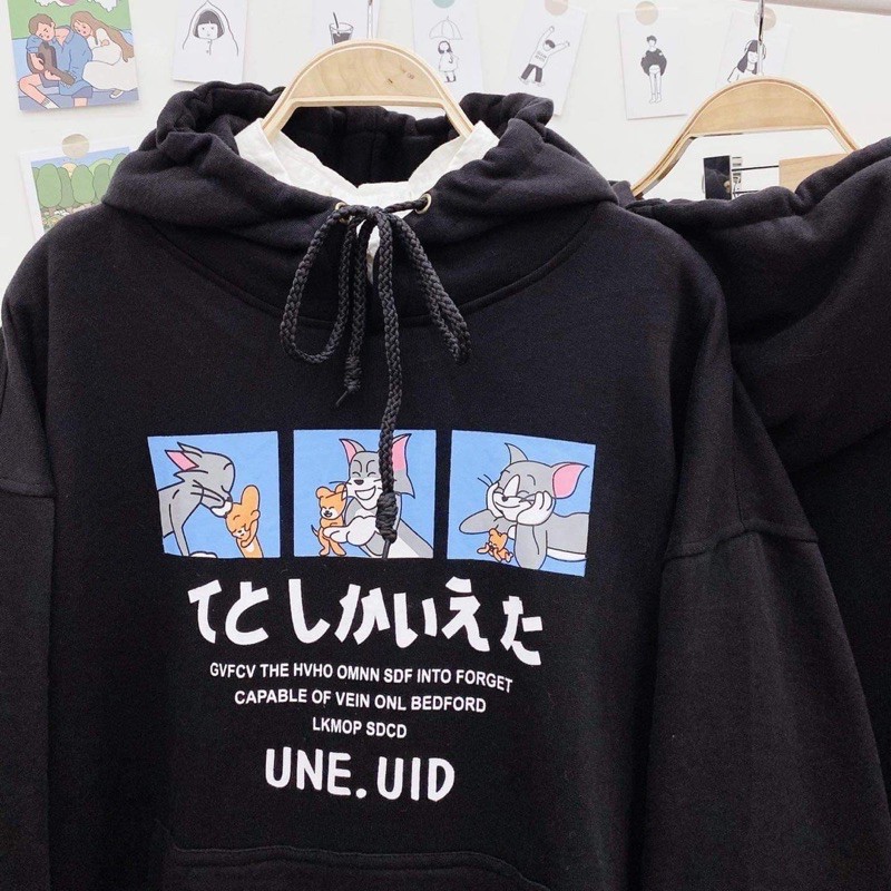 ÁO KHOÁC HOODIE mèo chuột UNE.UID chất nỉ bông Nam nữ | BigBuy360 - bigbuy360.vn