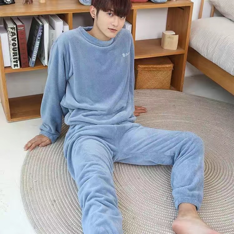 Đồ Bộ Nỉ Bông ❤FREESHIP❤ Đồ ngủ mềm mịn dày dặn siêu ấm mặc nhà cho nam nữ, Quần bo gấu Thêu Chữ D.Studio Hàn Quốc đẹp