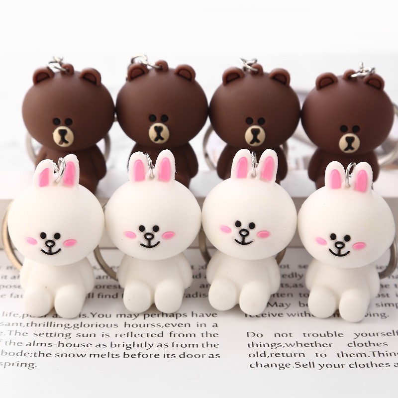 (GIÁ SỈ)_Móc khóa thỏ cony gấu brown vịt, khủng long dễ thương