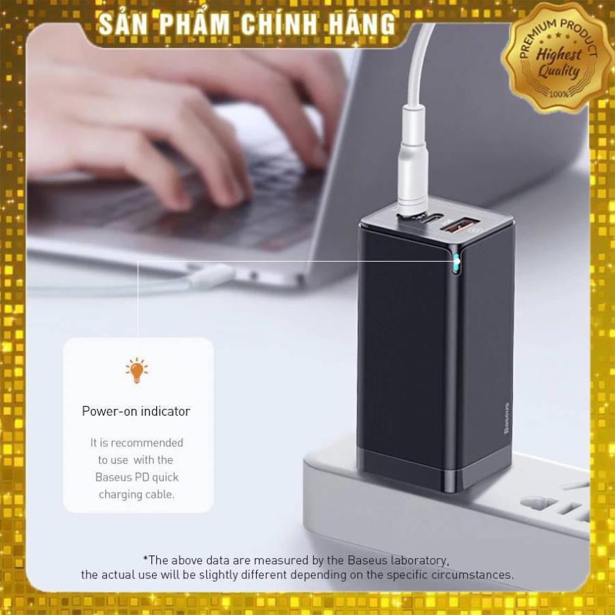 Adapter củ cóc sạc nhanh 65W đa năng 1 cổng sạc USB và 2 PD Type-C hiệu Baseus Mini GaN Travel - Hàng chính hãng