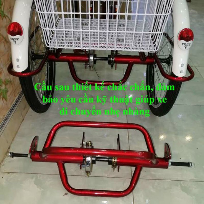 XE ĐẠP BA BÁNH CHO NGƯỜI GIÀ - Loại 1 khung hợp kim thép bền