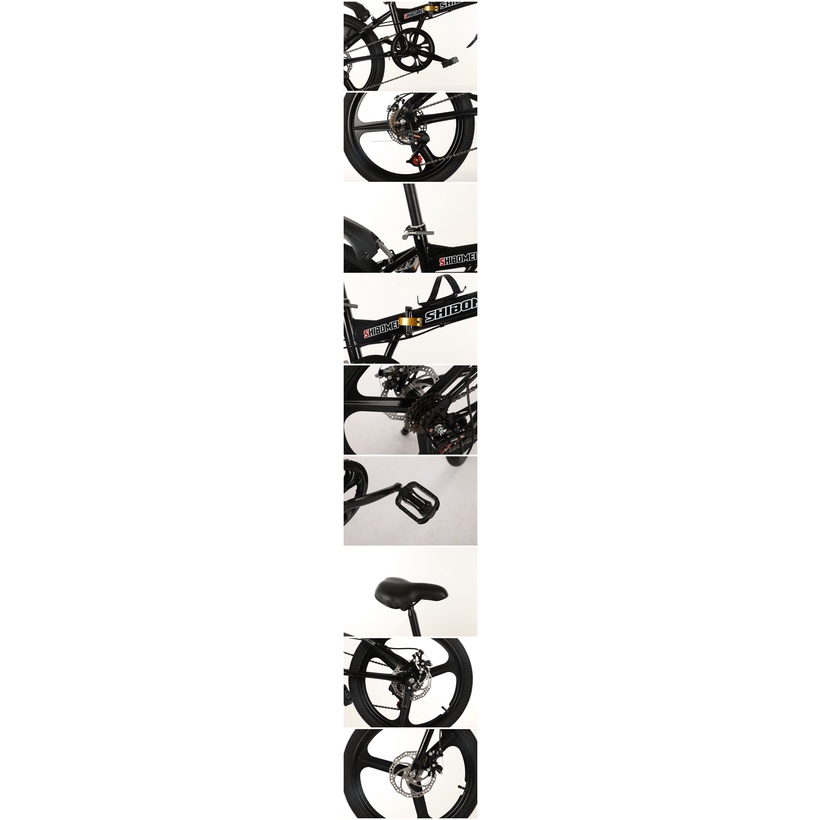 Xe đạp gấp Shibomei bánh 20inch, có chắn bùn và ghế ngồi sau - xe đạp số siêu nhẹ, tiện lợi -Kèm video, hình ảnh thực tế