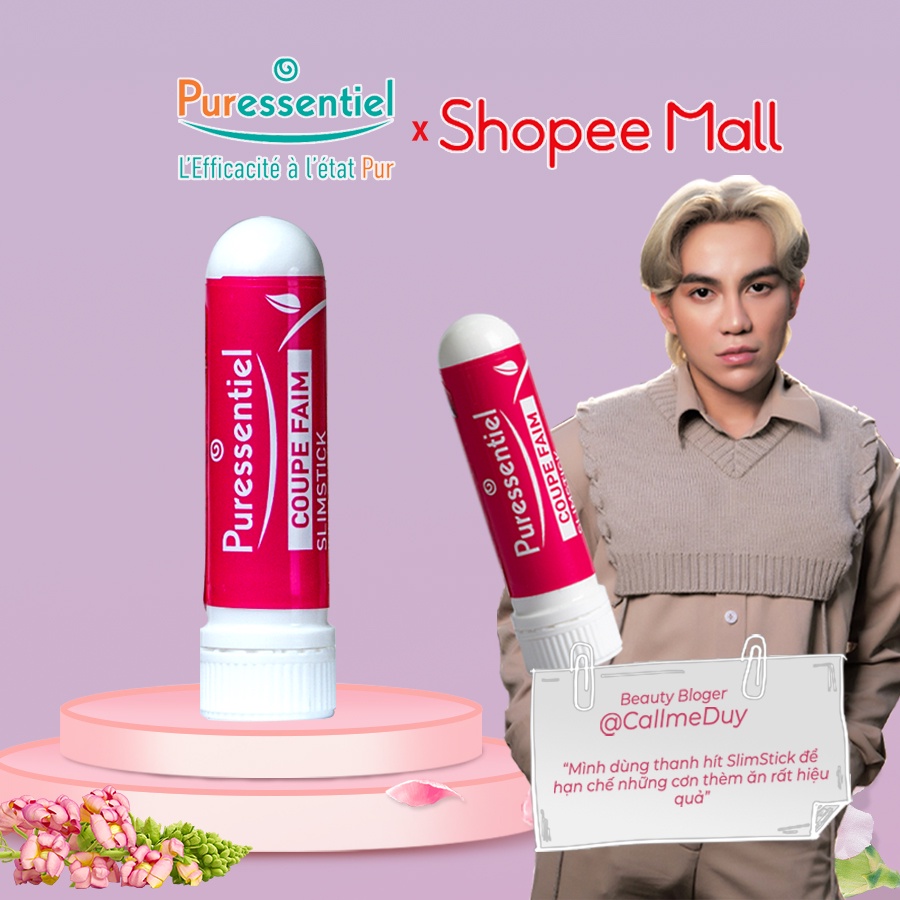 Thanh hít giảm cân Slimstick Puressentiel 10ml, giảm cảm giác thèm ăn, hỗ trợ giảm cân nhanh