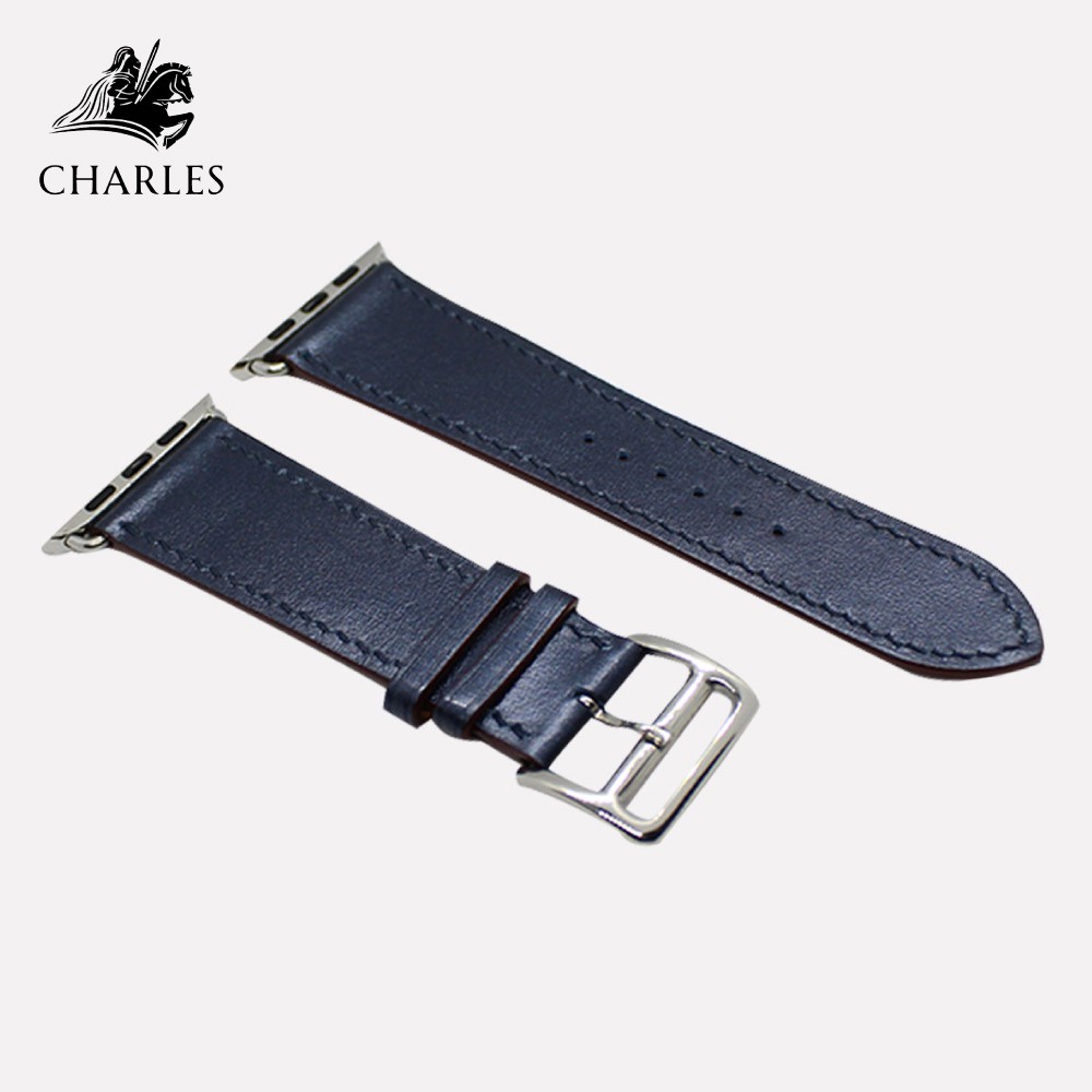 Dây da Nappa CHARLES dây cho Apple Watch Series 1/2/3/4/5/6 | Nappa Xanh Navy size Nam 42/44