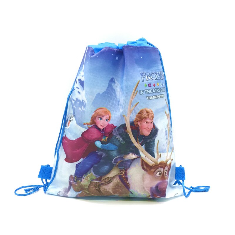 DISNEY 1 Túi Dây Rút Bằng Vải Không Dệt In Hình Phim Frozen Và Elsa
