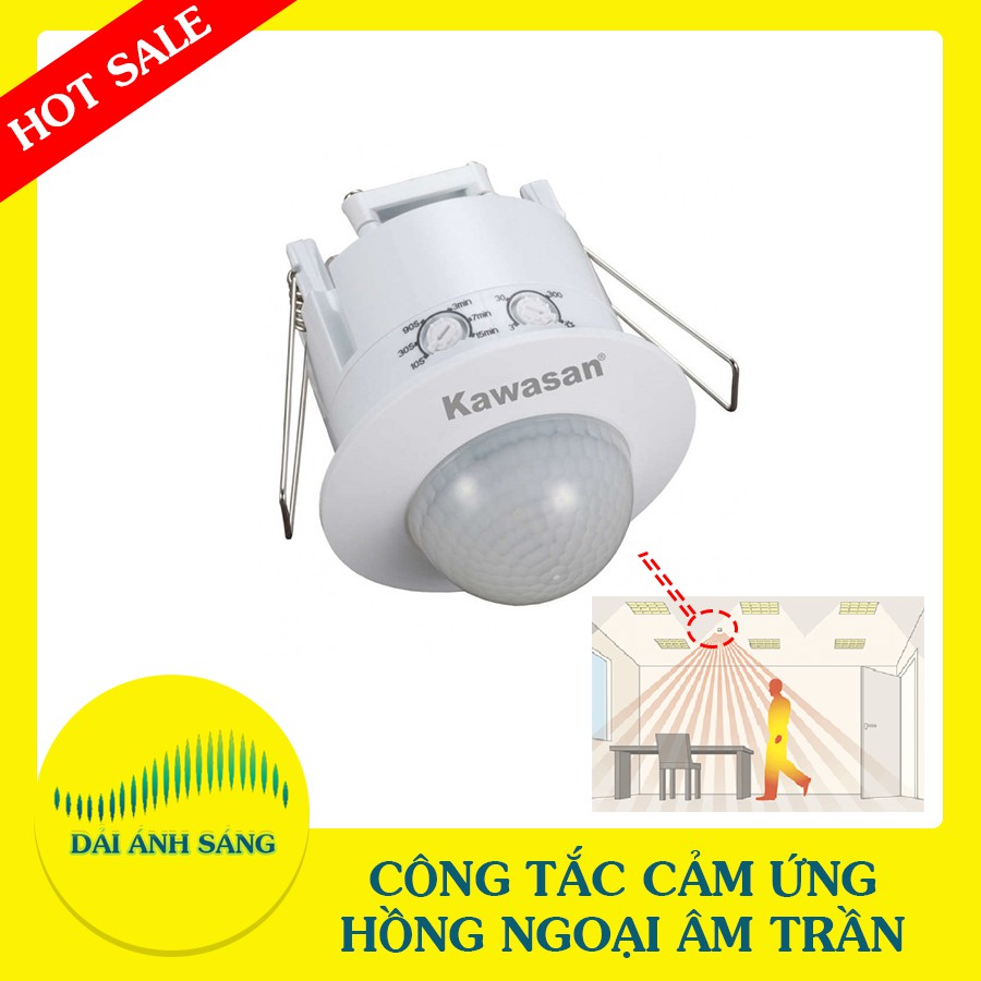 Công Tắc Cảm Ứng Hồng Ngoại Âm Trần Kawasan - Bât/tắt đèn tự động cực nhậy