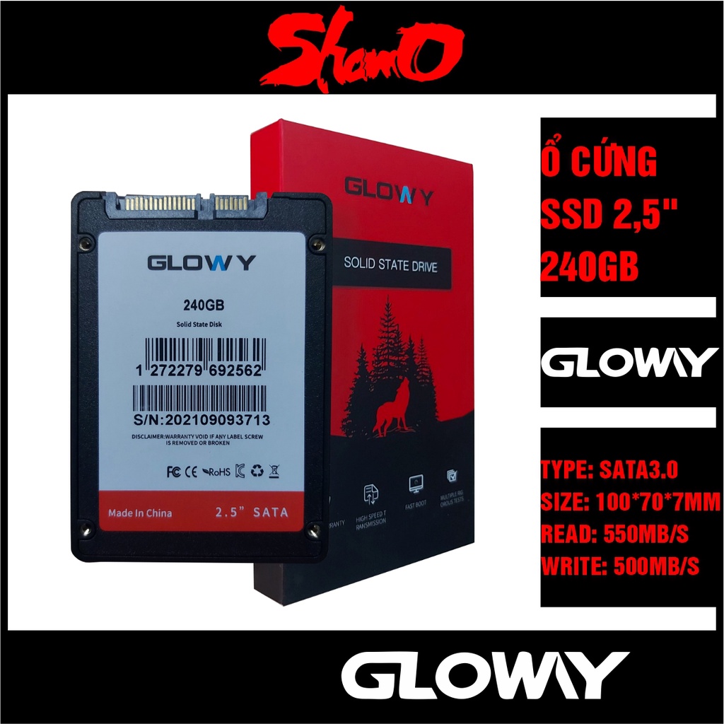 Ổ cứng SSD 240GB Gloway ( 2.5” SATA III ) – Chính Hãng – Bảo hành 3 năm