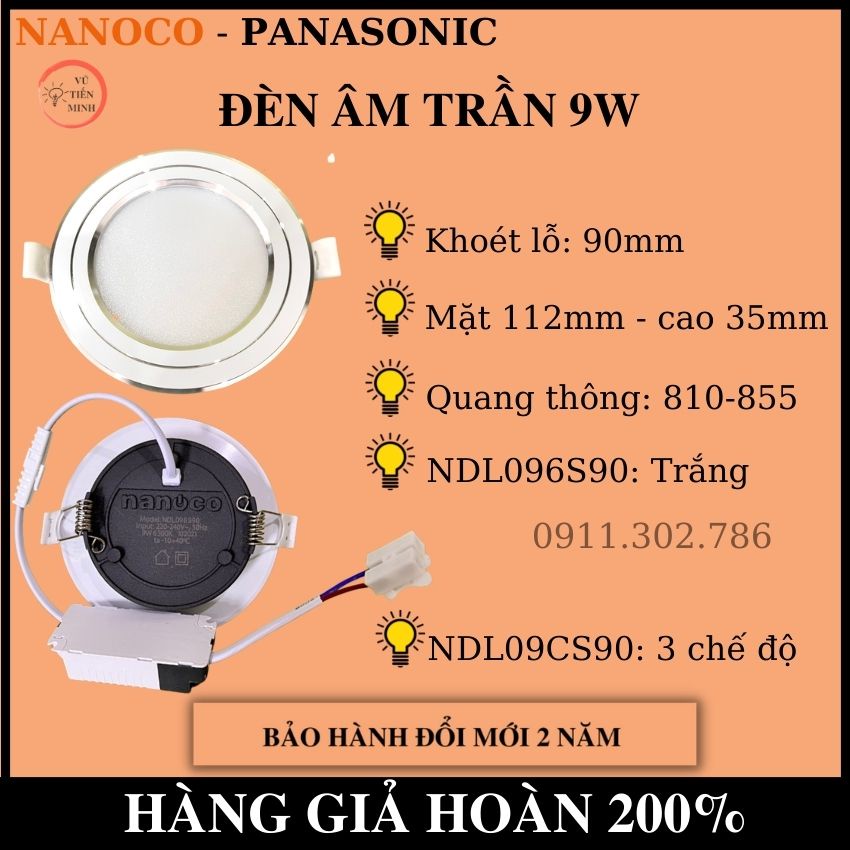 Đèn âm trần viền vàng 9w, đèn âm trần viền bạc 9w, đèn âm trần thạch cao 1 chế độ, đèn âm trần 3 chế độ