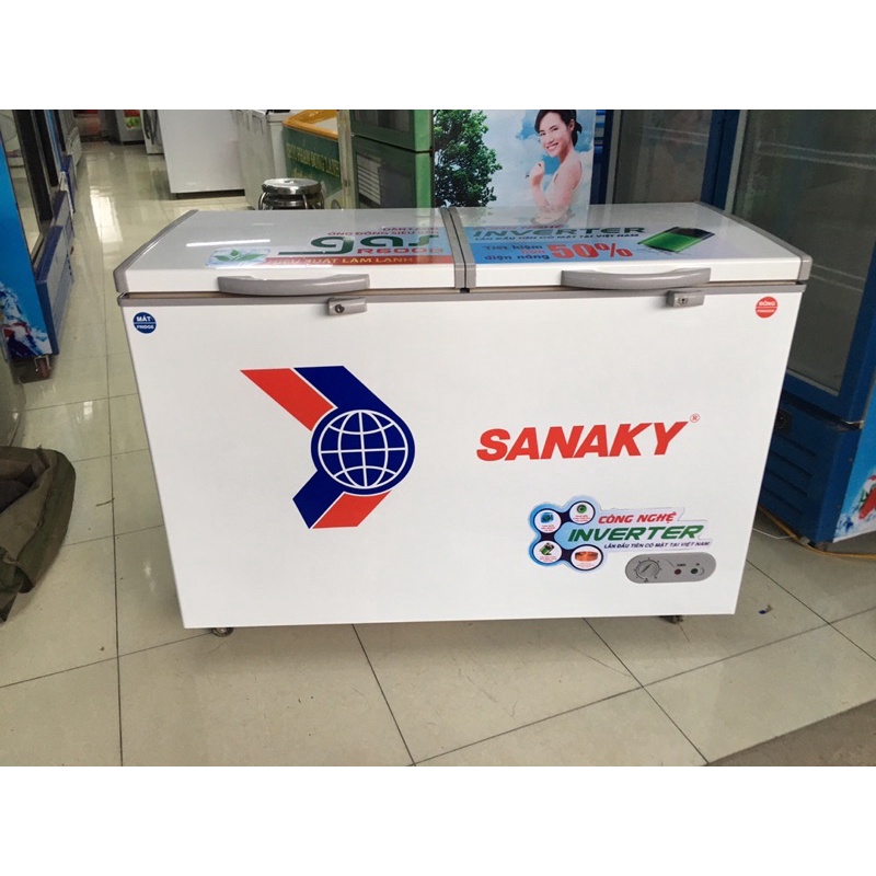 Tủ đông mát Sanaky VH-3699W3 260L Inverter, 2 cửa, Kích thước 1215x620x869mm