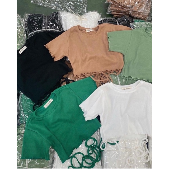 Áo croptop cộc tay dây eo hàng chuẩn l1 Cuastore.vn