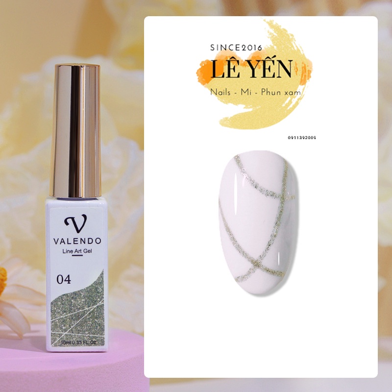 Set 6 chai gel vẽ cọ nét VALENDO chính hãng siêu hot 2022  - chuyên dùng để vẽ móng