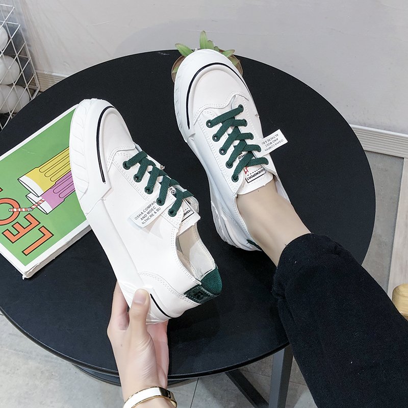 IELGY white shoes women's single shoes casual sneakers