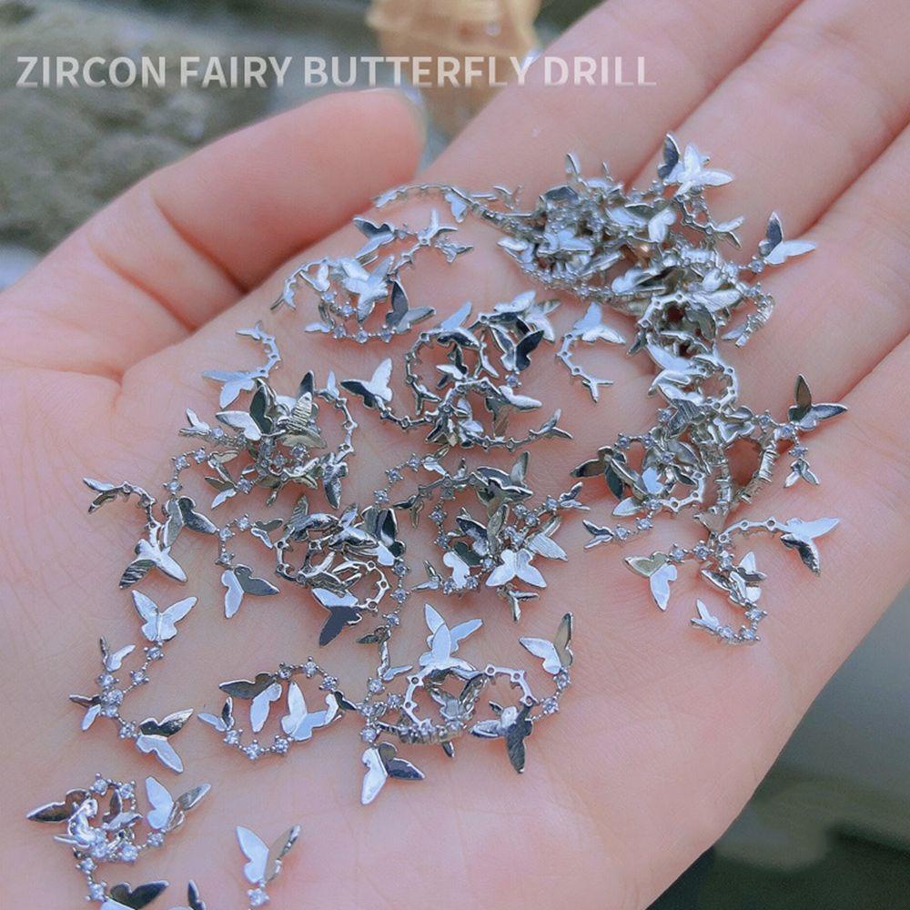 JARRED Phụ Kiện Trang Trí Móng Tay DIY Hình Bướm Bằng Kim Loại Sang Trọng Tinh Tế Phong Cách Nhật Bản