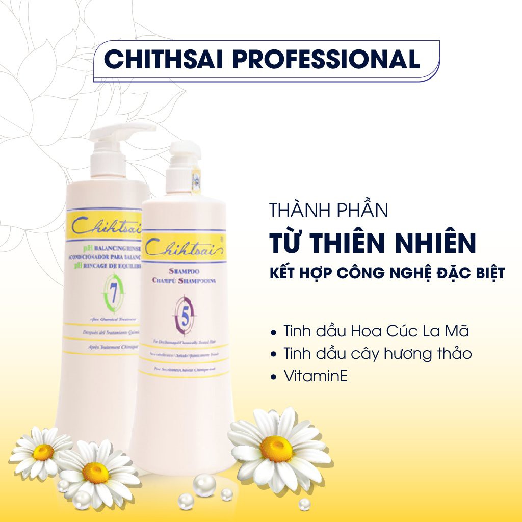 Dầu Gội Xả Chihtsai Phục Hồi Tóc Hư Tổn Chiết Xuất Từ Hoa Cúc La Mã,Cung Cấp Dưỡng Chất NO.5-7 250ml-1000ml F46 - F48