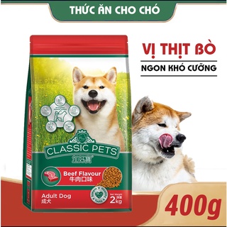 Thức ăn hạt cho chó classic pets 400g vị bò cho chó lớn