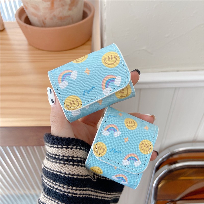 Vỏ đựng bảo vệ phối họa tiết mặt cười và cầu vồng dễ thương cho hộp sạc tai nghe AirPods Pro Airpods 1/2 | BigBuy360 - bigbuy360.vn
