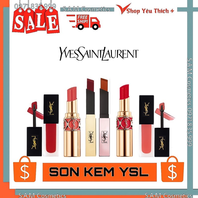 Son YSL Rouge Pur Couture The Slim, Son YSL Đủ Bill Bao Check | Thế Giới Skin Care