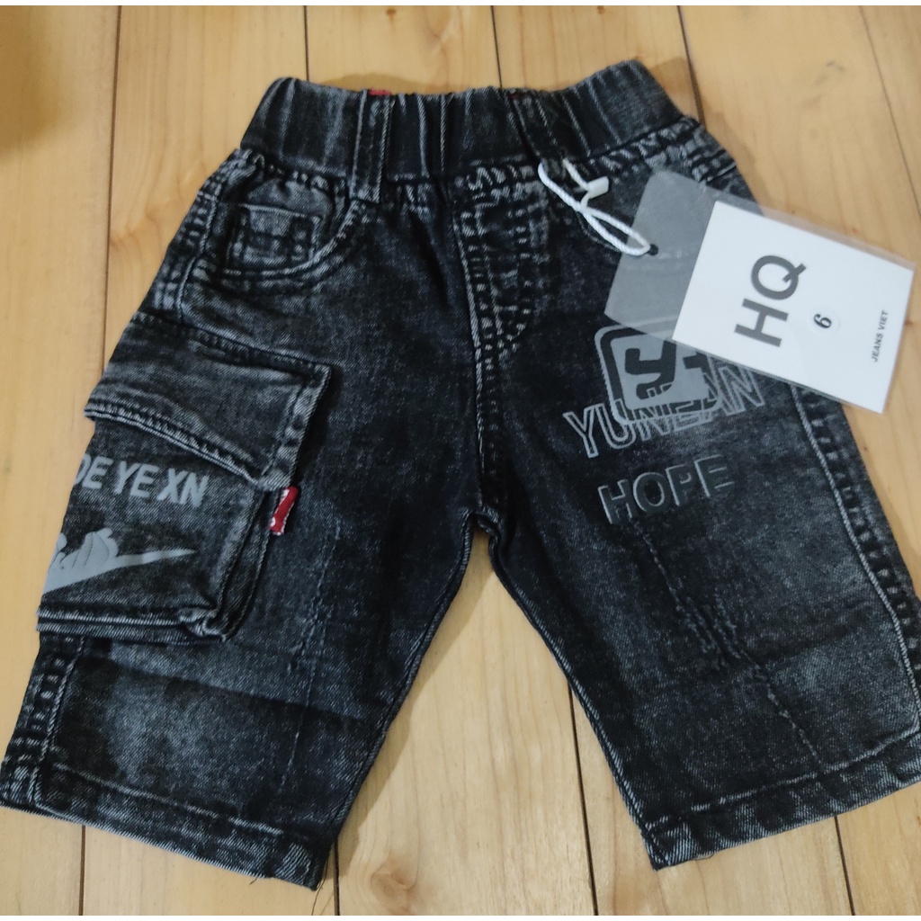 Quần ngố bò  Chất liệu giấy co giãn mềm cho bé trai