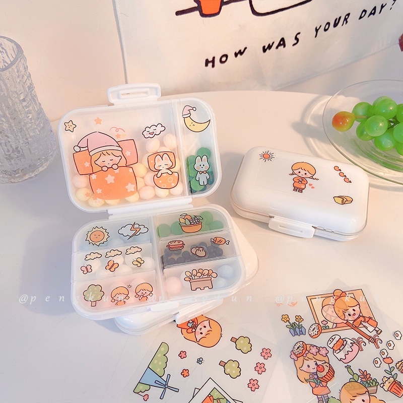Hộp Đựng Thuốc Mini Hình Trái Tim Dễ Thương